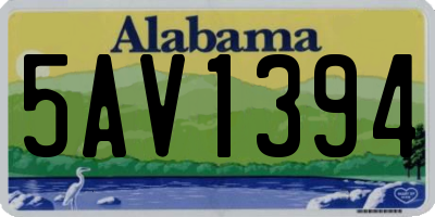 AL license plate 5AV1394
