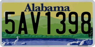 AL license plate 5AV1398