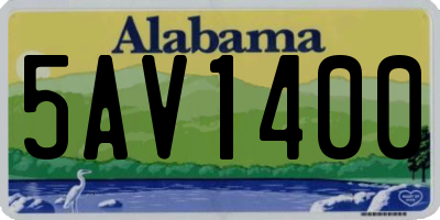 AL license plate 5AV1400