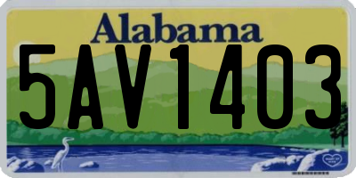 AL license plate 5AV1403