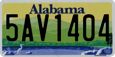 AL license plate 5AV1404