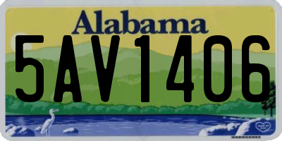 AL license plate 5AV1406