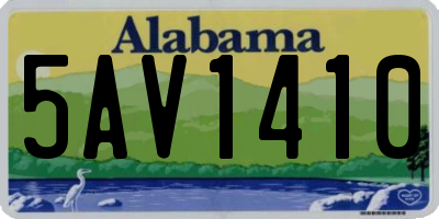 AL license plate 5AV1410