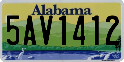 AL license plate 5AV1412