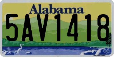 AL license plate 5AV1418