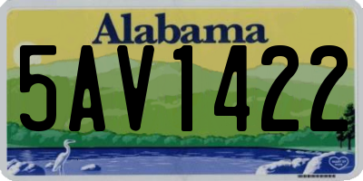 AL license plate 5AV1422