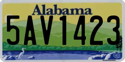 AL license plate 5AV1423