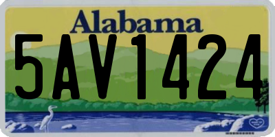 AL license plate 5AV1424