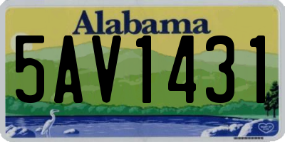 AL license plate 5AV1431