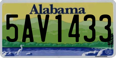 AL license plate 5AV1433