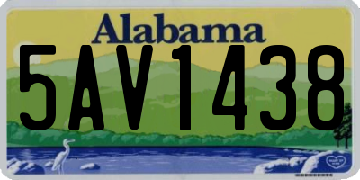 AL license plate 5AV1438