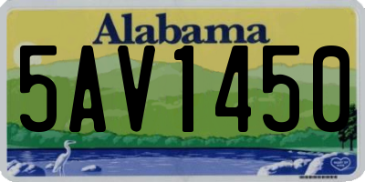 AL license plate 5AV1450
