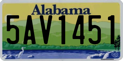 AL license plate 5AV1451
