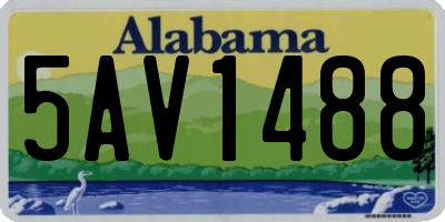 AL license plate 5AV1488