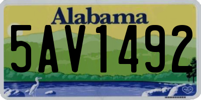 AL license plate 5AV1492
