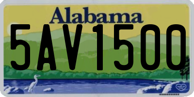AL license plate 5AV1500