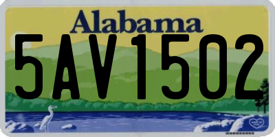 AL license plate 5AV1502