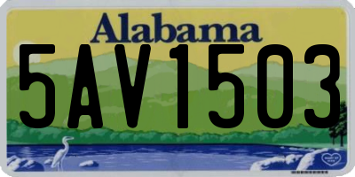 AL license plate 5AV1503