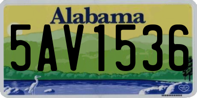 AL license plate 5AV1536