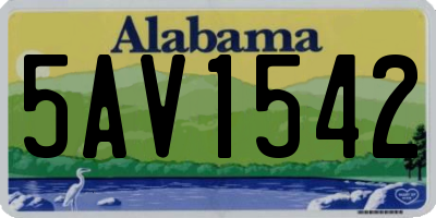 AL license plate 5AV1542