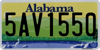 AL license plate 5AV1550