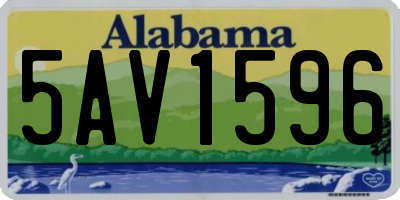 AL license plate 5AV1596