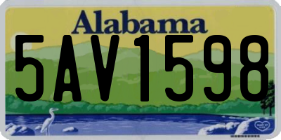 AL license plate 5AV1598