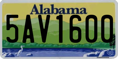 AL license plate 5AV1600