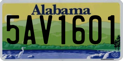 AL license plate 5AV1601