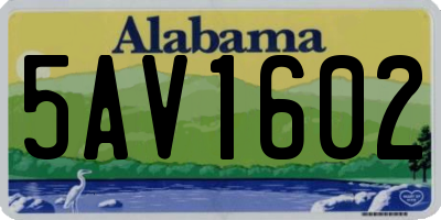 AL license plate 5AV1602