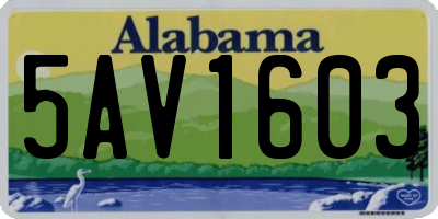 AL license plate 5AV1603