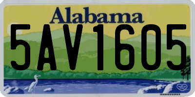 AL license plate 5AV1605