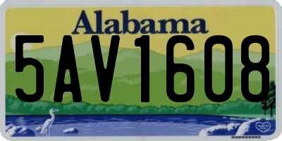 AL license plate 5AV1608