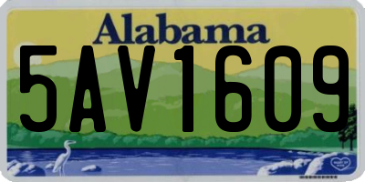 AL license plate 5AV1609