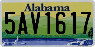 AL license plate 5AV1617