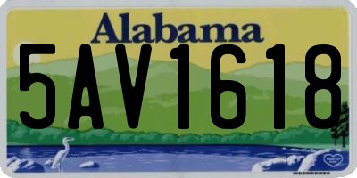 AL license plate 5AV1618