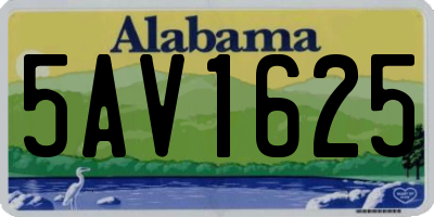 AL license plate 5AV1625