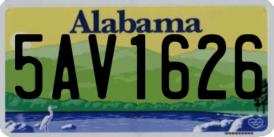 AL license plate 5AV1626