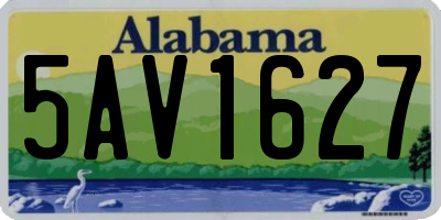 AL license plate 5AV1627