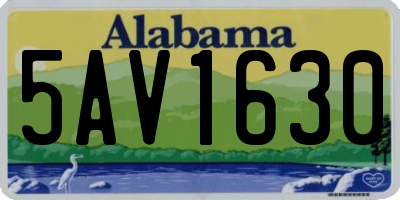 AL license plate 5AV1630