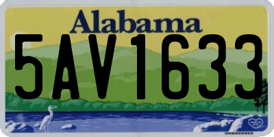 AL license plate 5AV1633