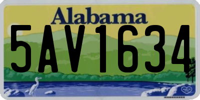 AL license plate 5AV1634