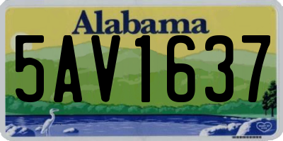 AL license plate 5AV1637