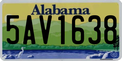 AL license plate 5AV1638