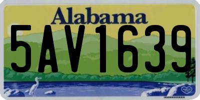 AL license plate 5AV1639