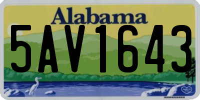 AL license plate 5AV1643