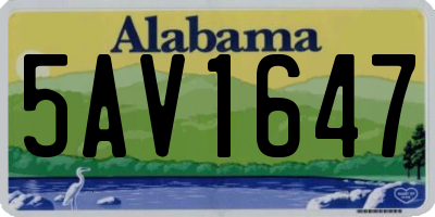 AL license plate 5AV1647