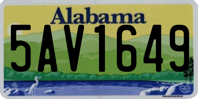 AL license plate 5AV1649