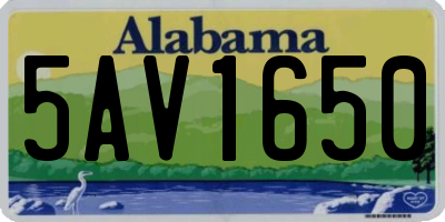 AL license plate 5AV1650