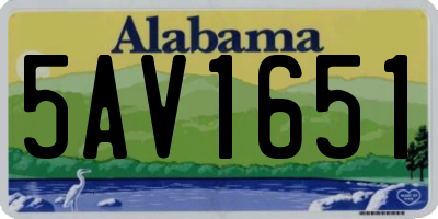 AL license plate 5AV1651